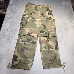 Winchester Pants Mens 34x28 Green Cargo Relaxed Fit Canvas Polyester Cotton